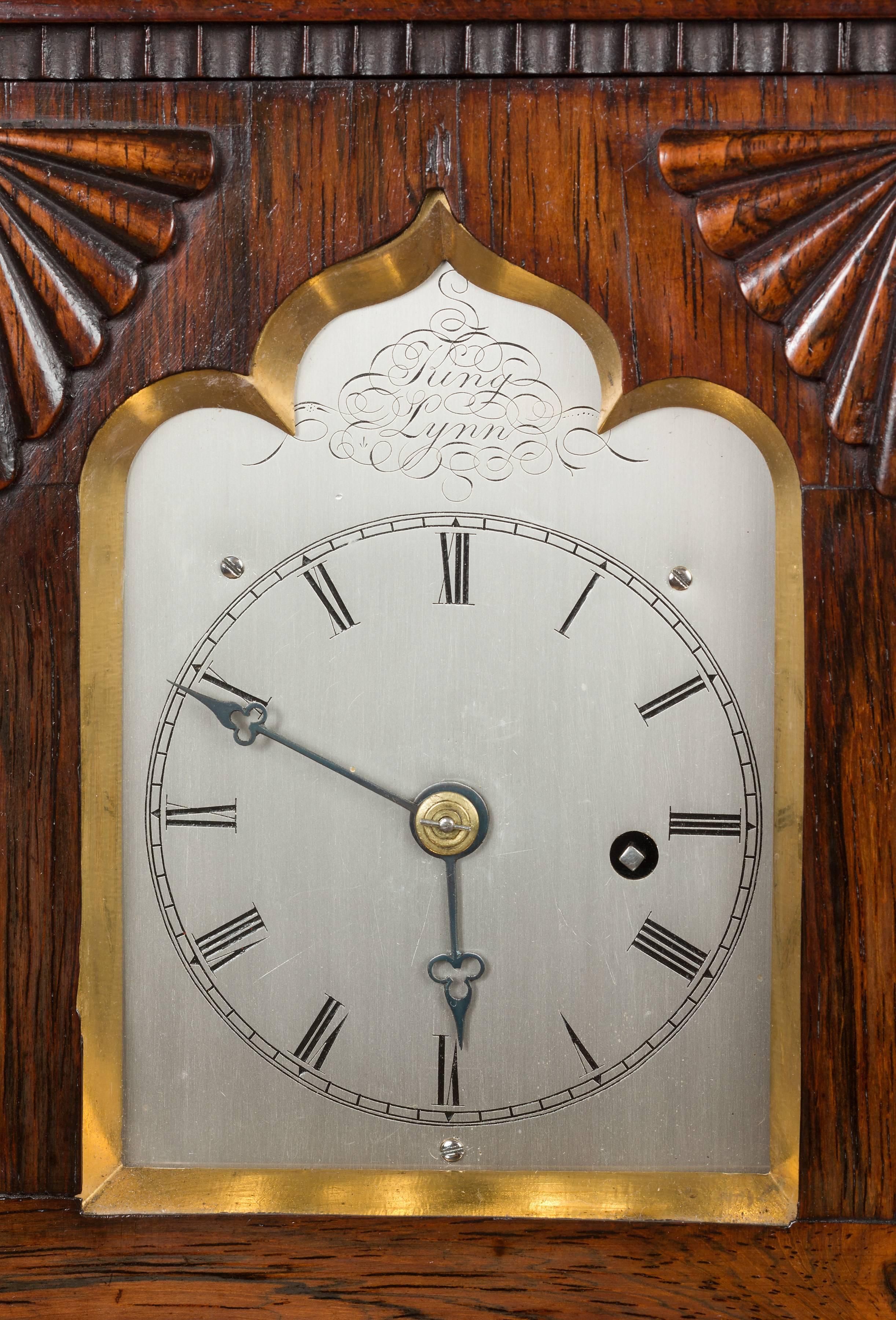 Rosewood Miniature Bracket Clock by King, Lynn In Good Condition For Sale In Norwich, Norfolk