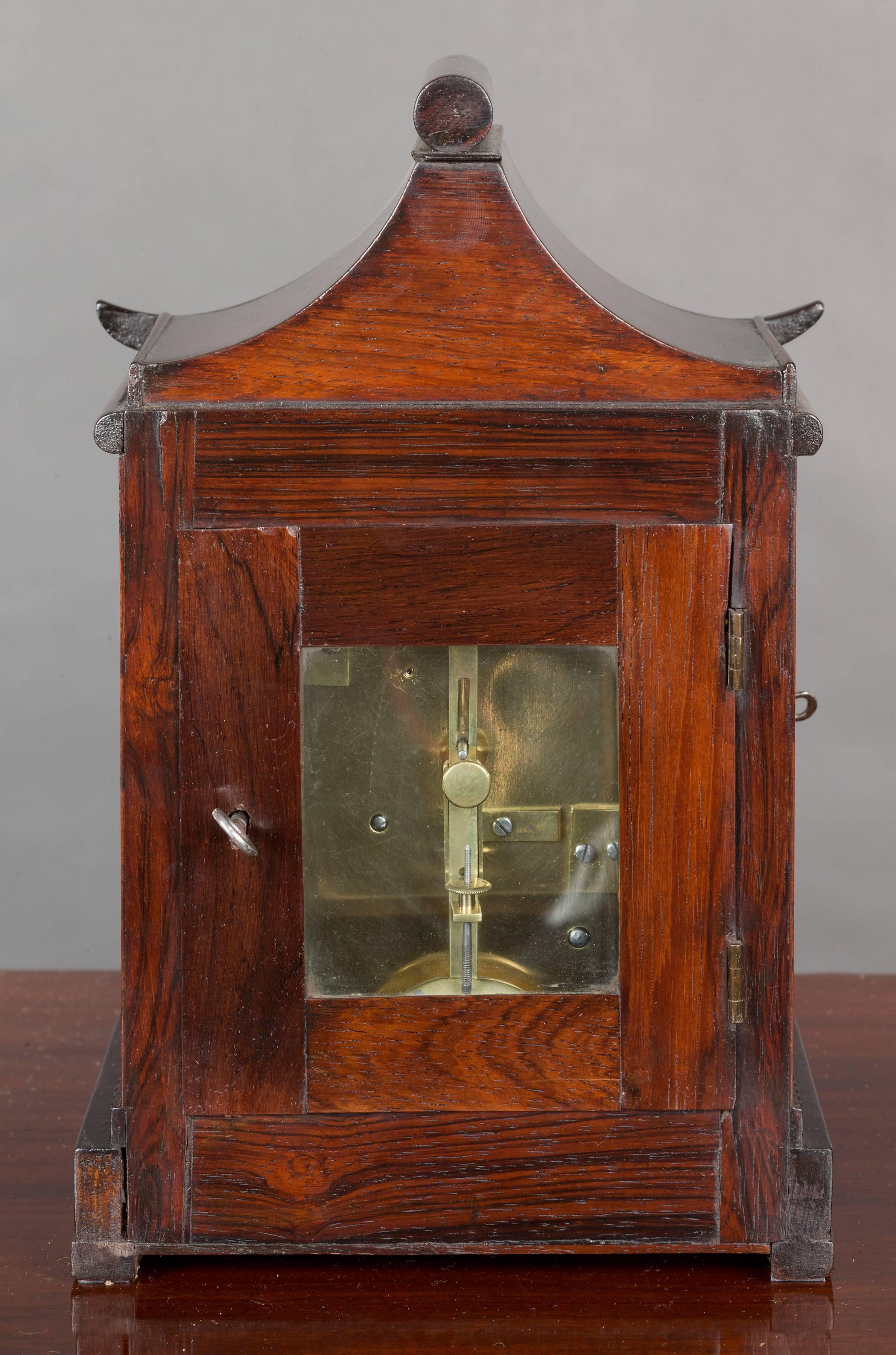 Mid-19th Century Georgian Mahogany Miniature Bracket Clock For Sale
