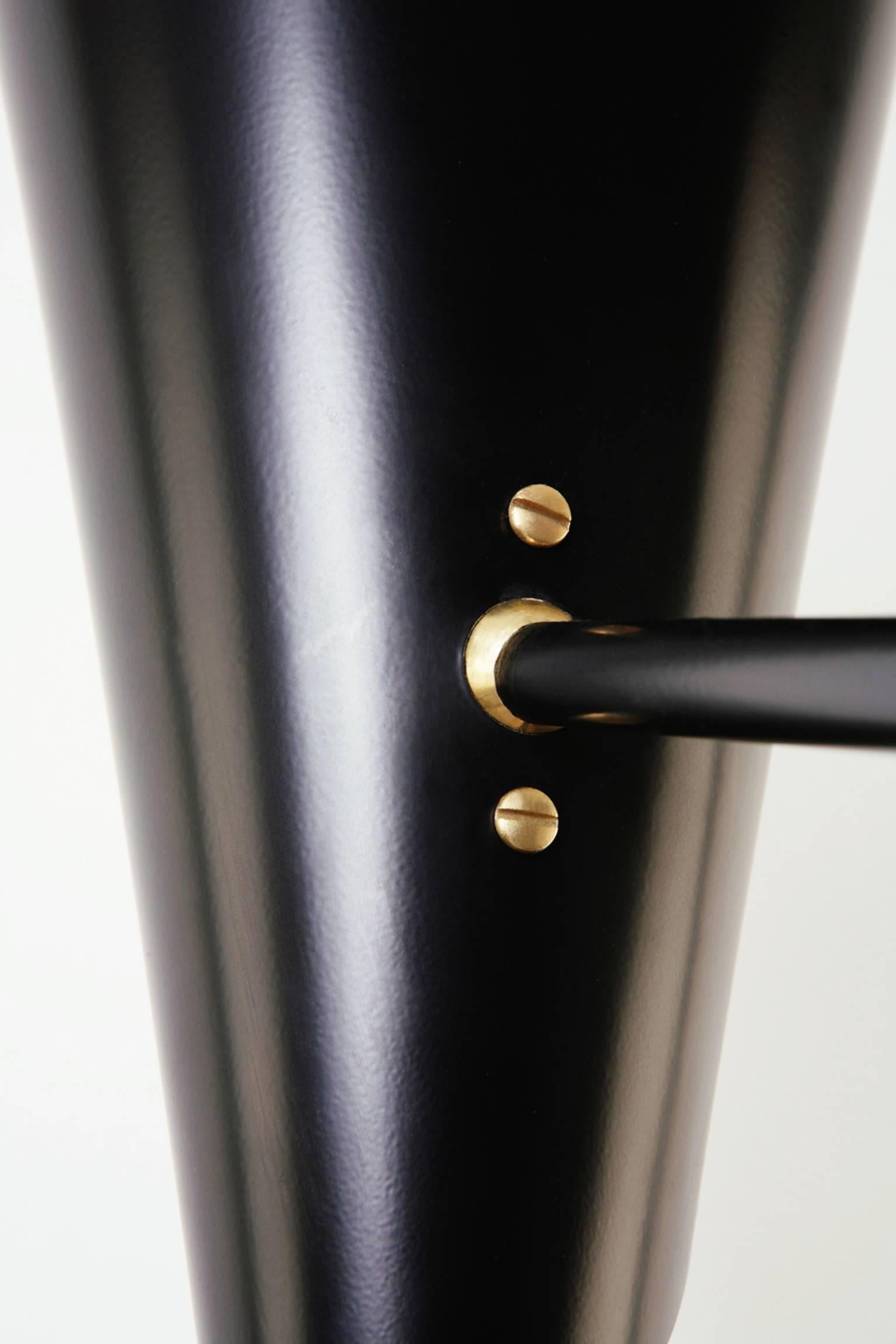 American Cigale Pendant In Black Powder Coat And Solid Brass Organically Curved Shades 