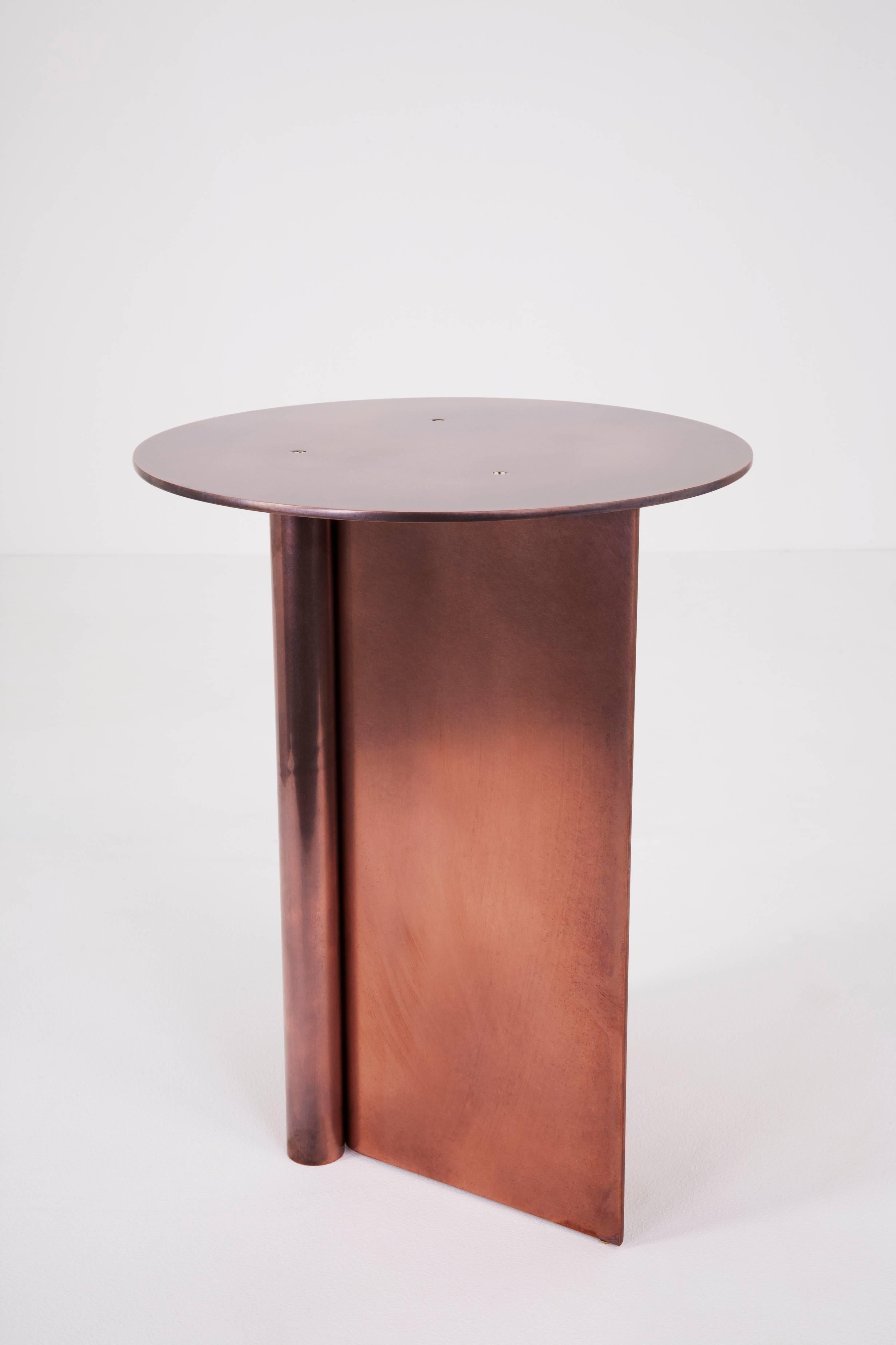 American Os Table Large I in Matte Aluminium, Blackened, and Satin Brass