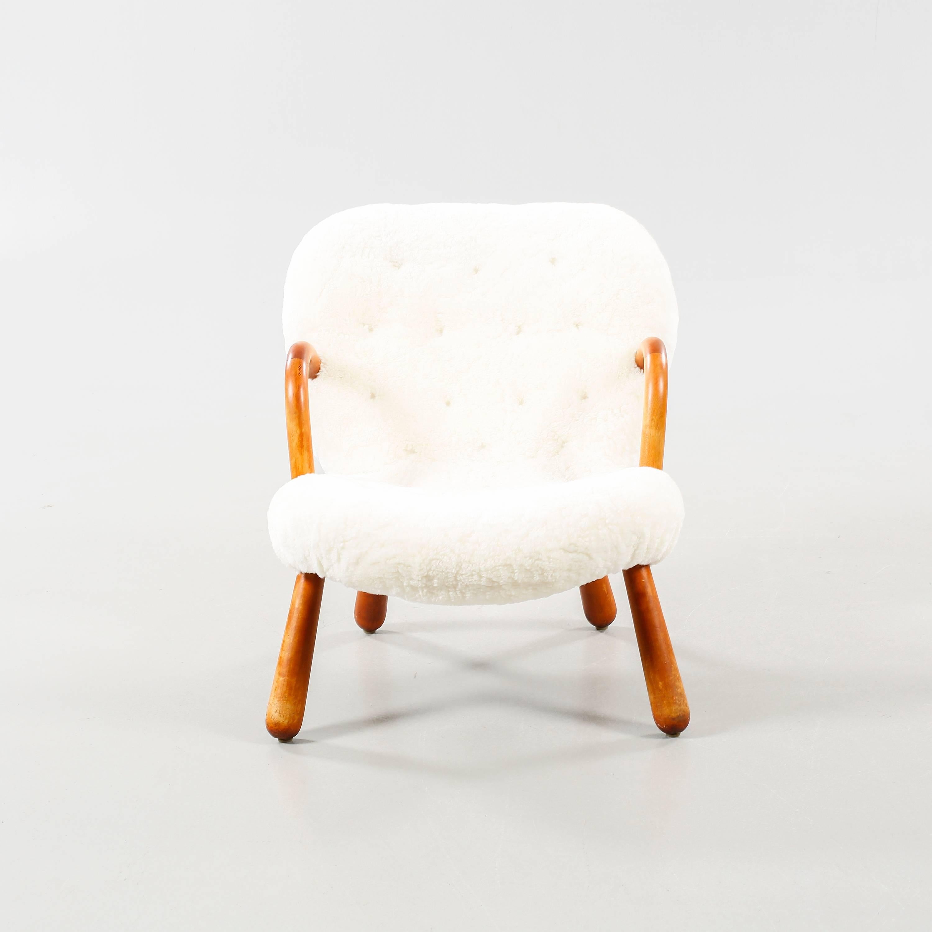 Original Philip Arctander Muslinge Chair. Birch. New White sheepskin. Great Condition. 

