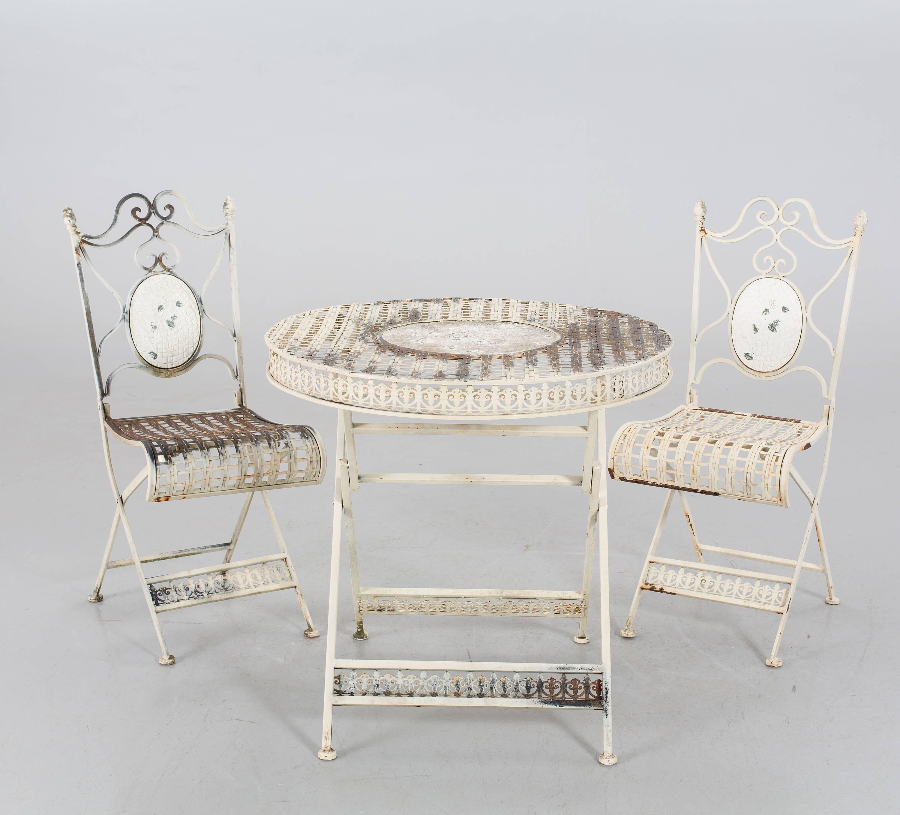 French cast iron garden furniture, France, early 1900s.
