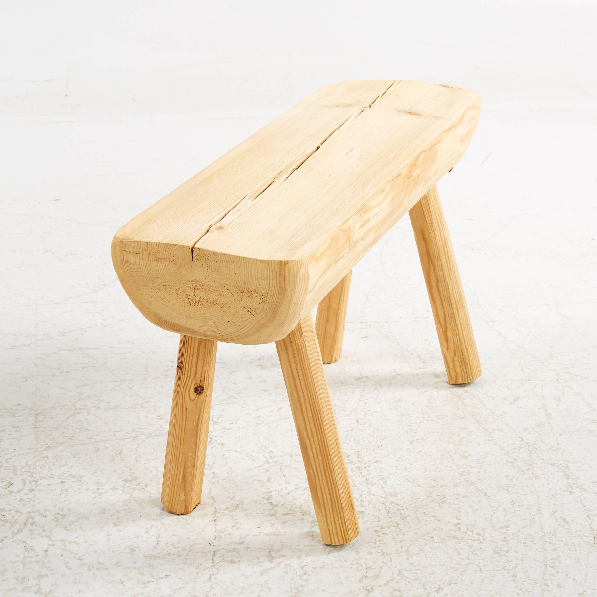 Contemporary Swedish, Rustic Solid Wood Benches For Sale