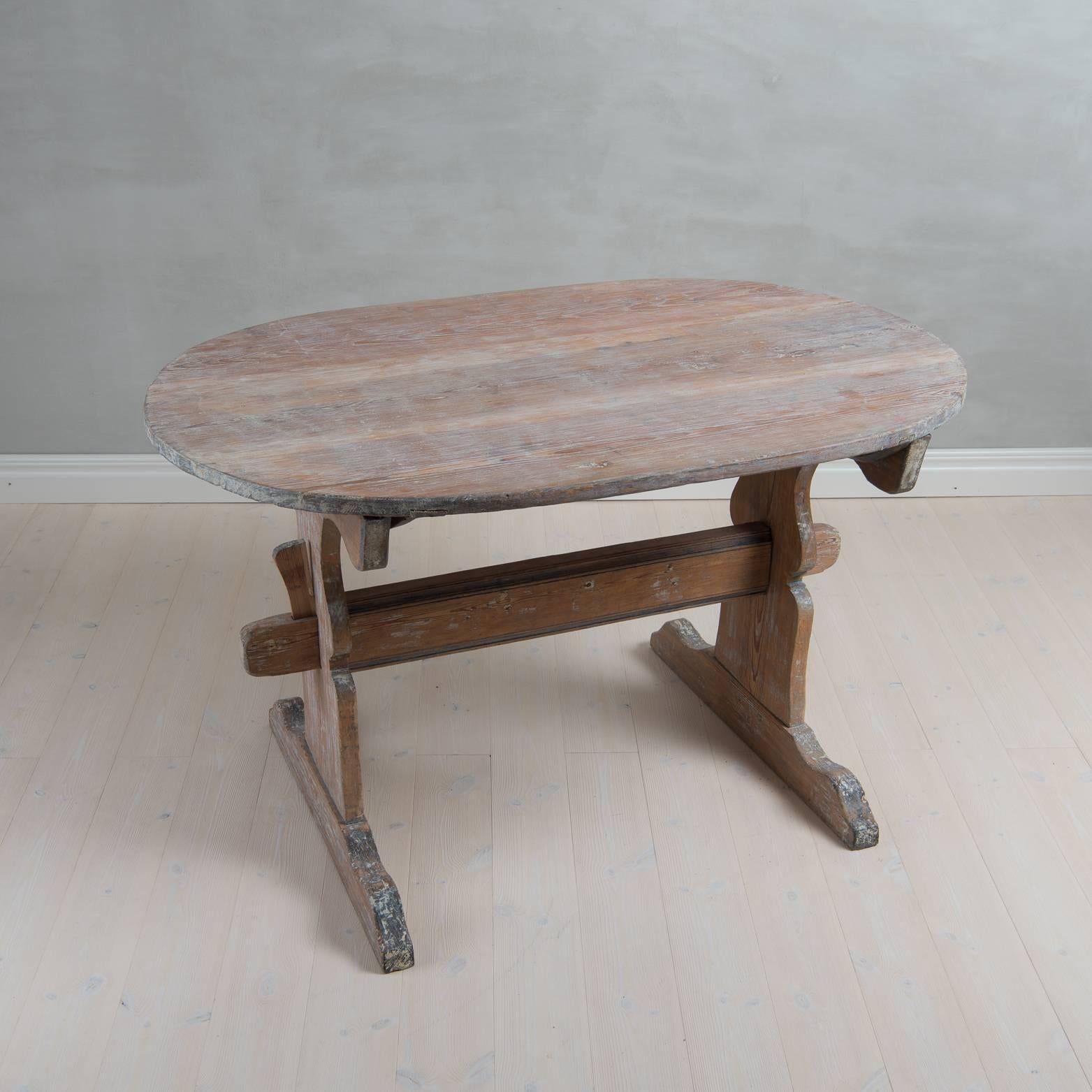 18th Century Swedish Trestle Table in Pine In Good Condition In Kramfors, SE