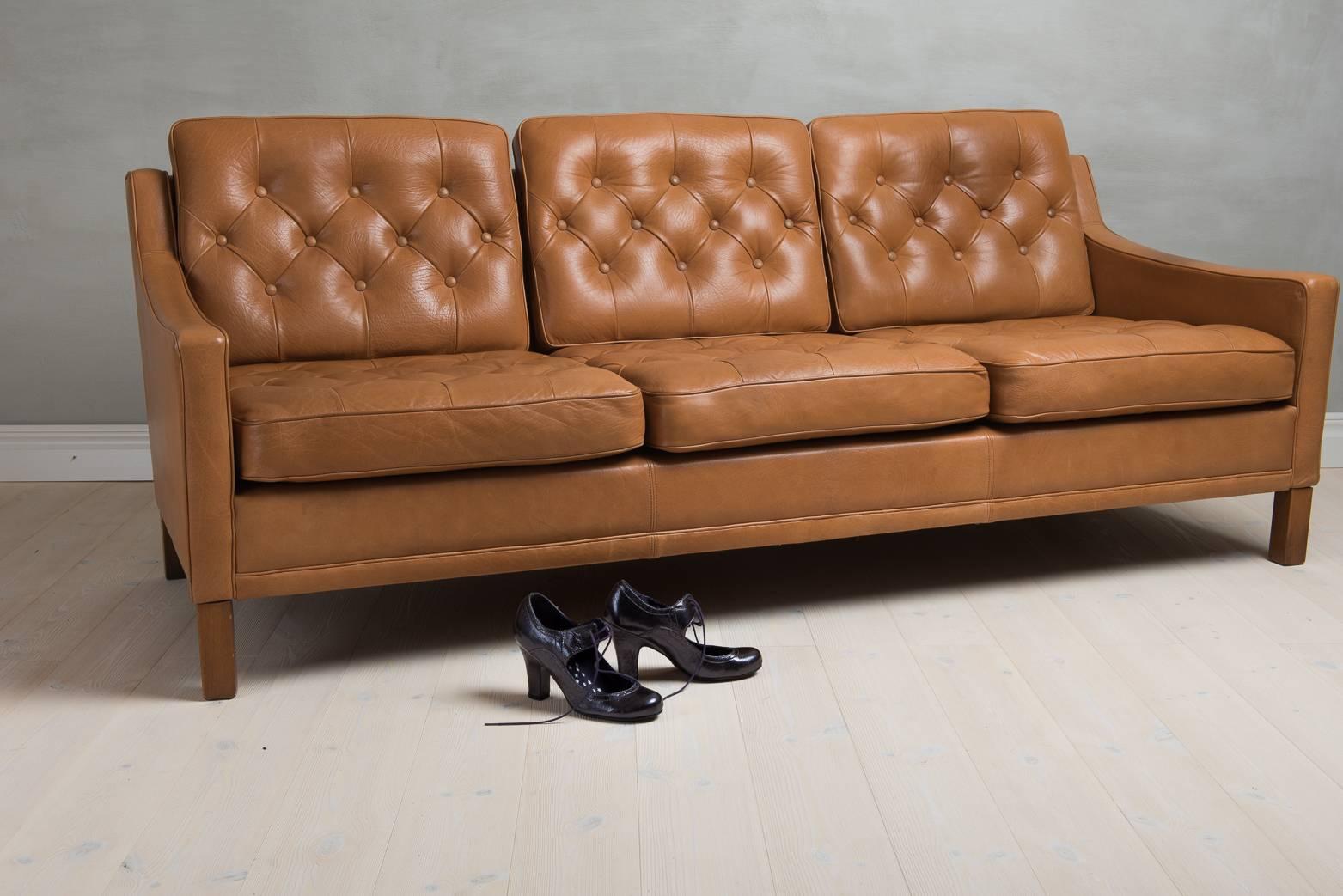 Mid-Century Modern 20th Century Leather Sofa by Ope Möbler