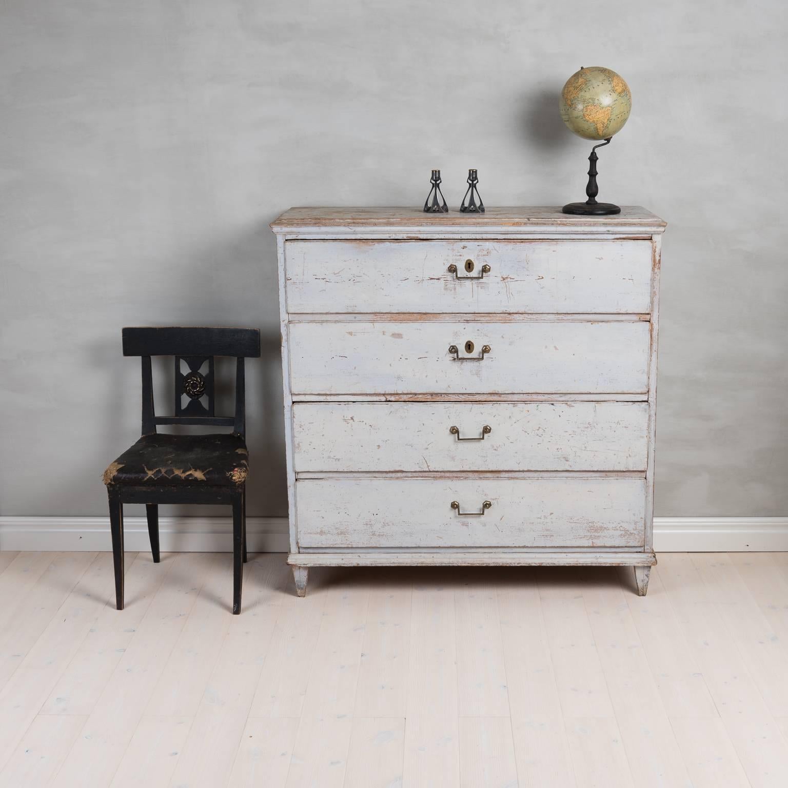 Painted Swedish Provincial Gustavian Bureau from the Early 1800s with Original Paint
