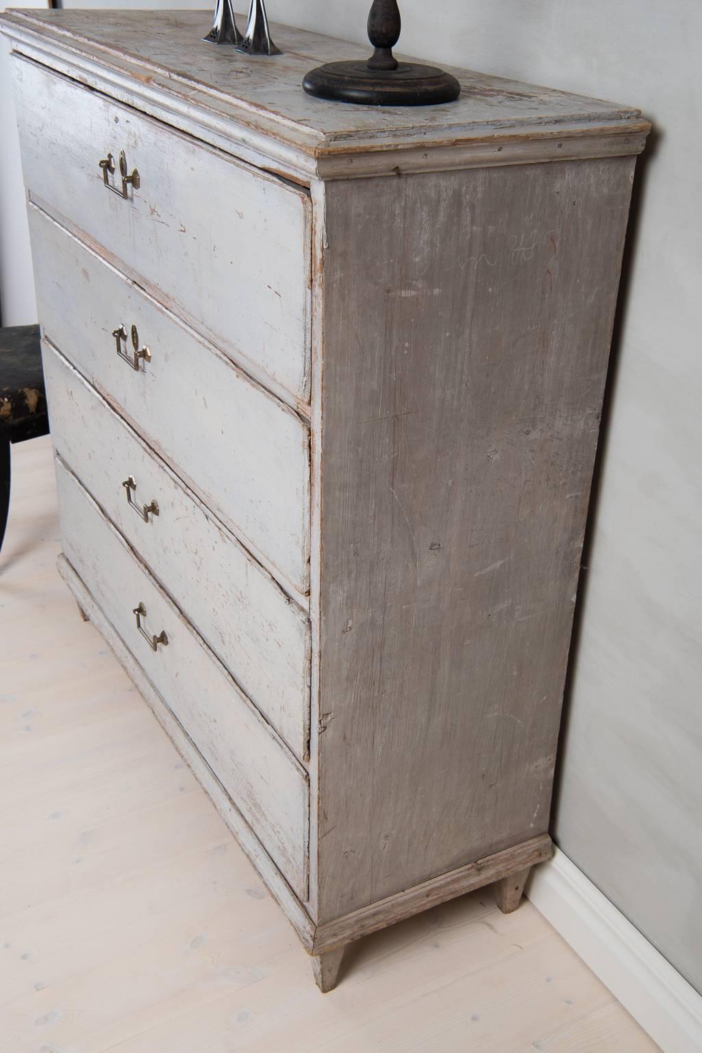 19th Century Swedish Provincial Gustavian Bureau from the Early 1800s with Original Paint