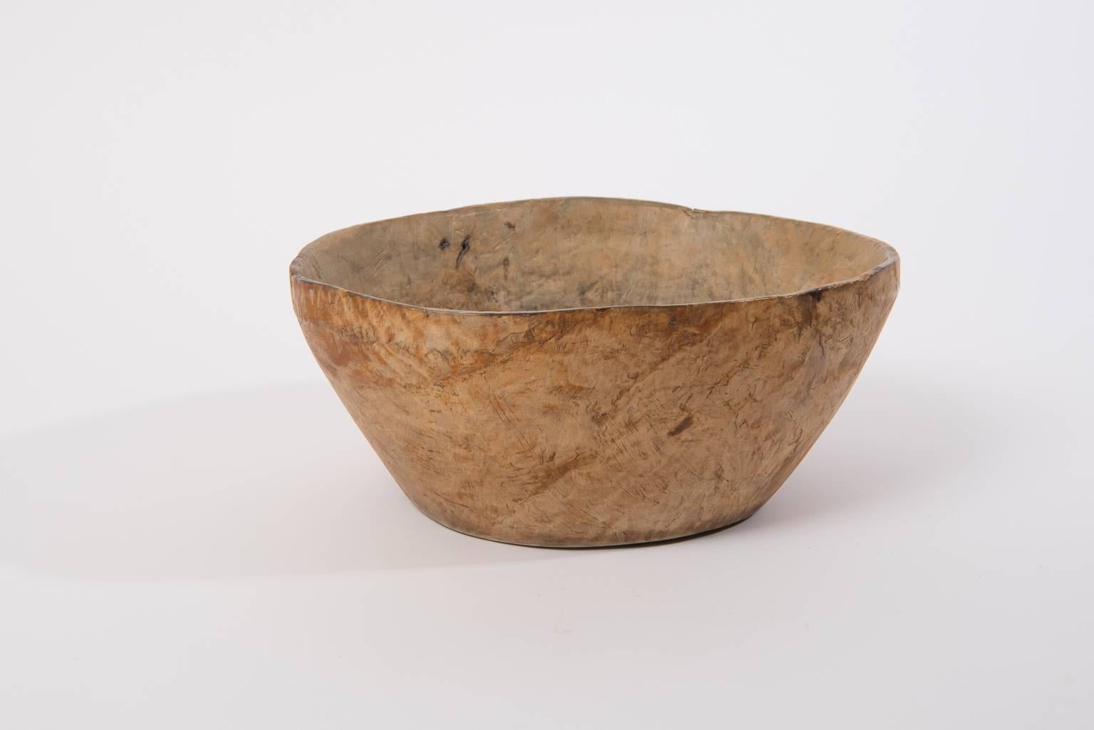 19th Century Large Swedish Root Bowl with Fantastic Patina In Excellent Condition In Kramfors, SE