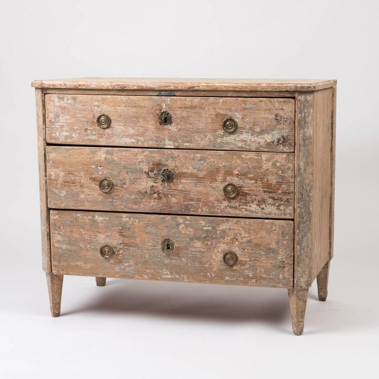18th Century Gustavian Chest of Drawers with Rustic Original Patina at