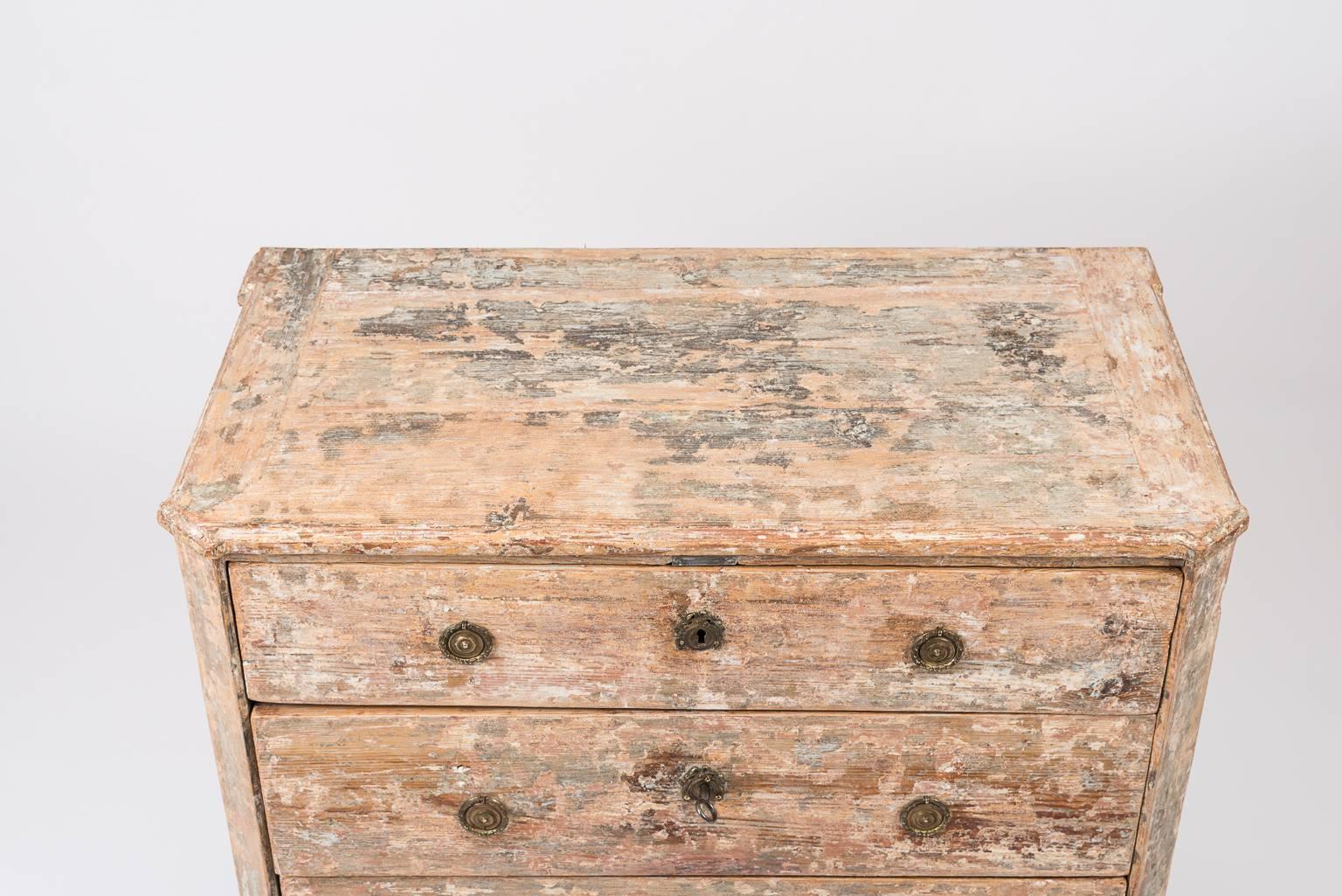 Swedish 18th Century Gustavian Chest of Drawers with Rustic Original Patina