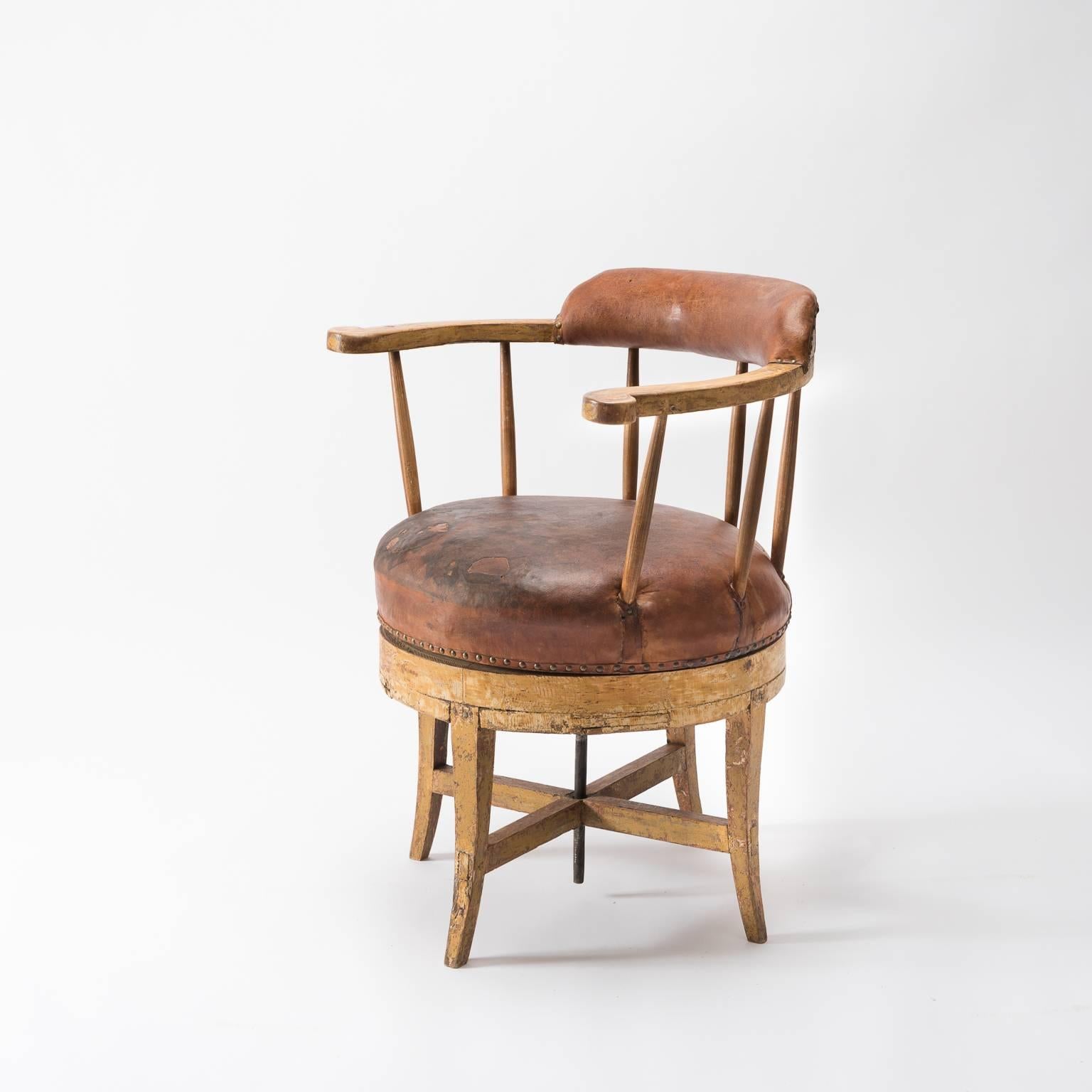 Swedish 19th Century Gustavian Swivel Chair
