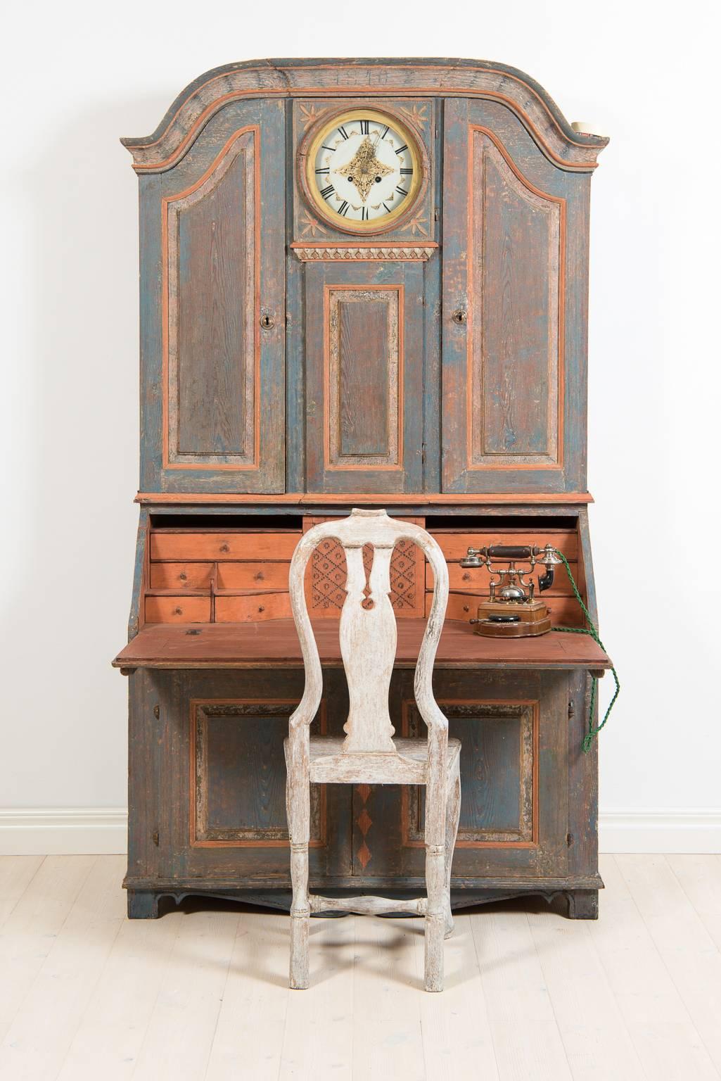 Painted Early 19th Century Clock Cabinet