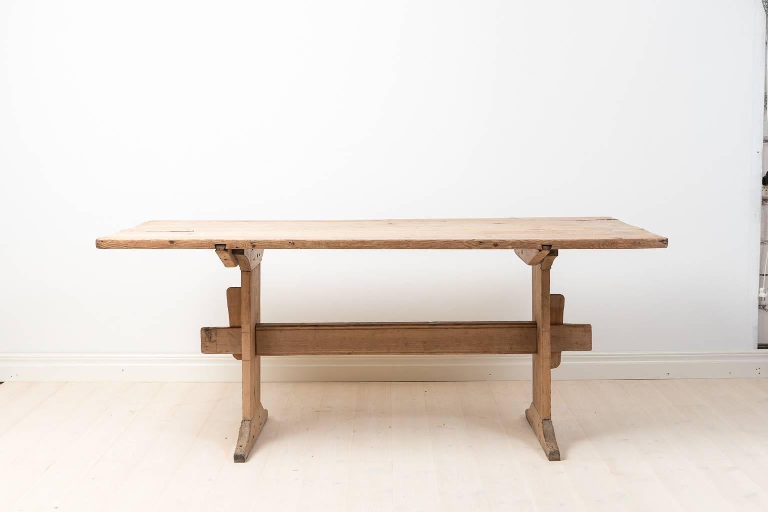 18th Century Swedish Trestle Table in Pine  In Good Condition In Kramfors, SE