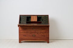 Antique Swedish Country House Secretary Chest, Faux Mahogany Paint, Circa 1840