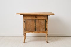 Unusual Antique Swedish Sideboard, Solid Pine, Hand-Carved Details, Circa 1820