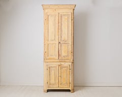 Antique Tall Narrow Pine Cabinet from Northern Sweden, Circa 1810-1820