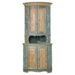 Antique Solid Pine Corner Cabinet from the Gustavian Period, Sweden, Circa 1820