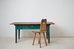 Grande table rustique ancienne d'origine, fabriquée à la main en Suède, vers 1840, avec tiroirs