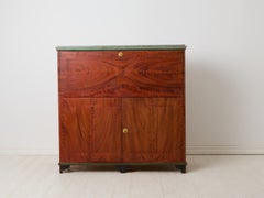 Swedish Antique Secretary Chest, Solid Pine, Gustavian Style, c. 1850