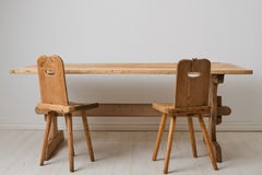 Antique Swedish Dining Table, Pine Wood, Handcrafted Circa 1830-1840