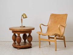 Round Swedish Art Deco Coffee Table, Light Oak, Circa 1920