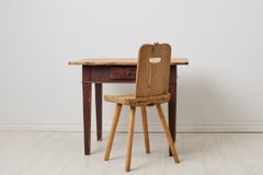 Rustic Swedish Farm Table with Drawer, Pine Wood, Gustavian Style, Circa 1840