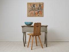 Mesa consola antigua de arte popular de estilo rococó con espacio de almacenamiento, de pino macizo, Suecia
