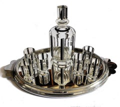 1930s Art Deco Czech Decanter, Set