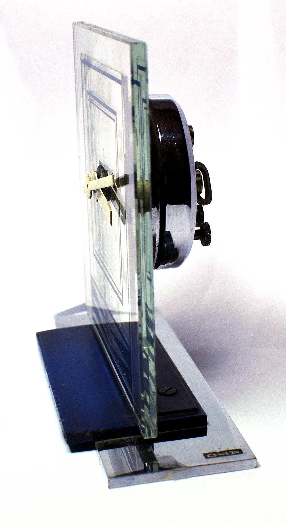 Rare 1930s Art Deco Modernist Alarm Clock by ATO In Good Condition In Devon, England