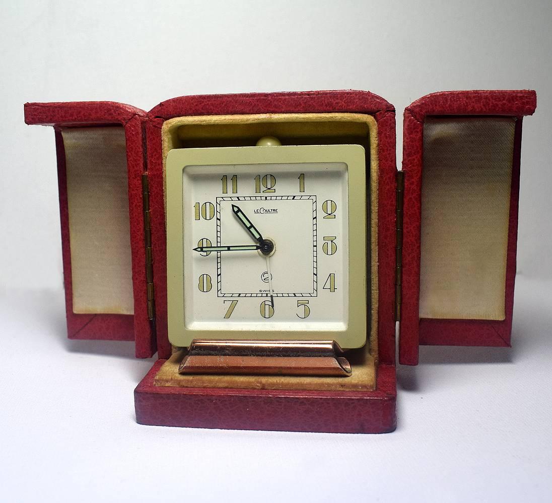 Rare Art Deco Clock by Jaeger-LeCoultre, circa 1930 In Good Condition In Devon, England