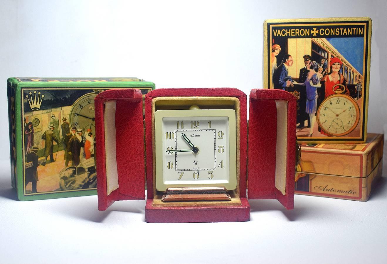 Brass Rare Art Deco Clock by Jaeger-LeCoultre, circa 1930