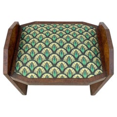 Art Deco Frisiertisch Hocker aus Nussbaum, Englisch, um 1930