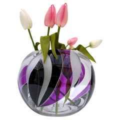 Art Deco Large Circular Glass Vase, Czech Republic, c1930