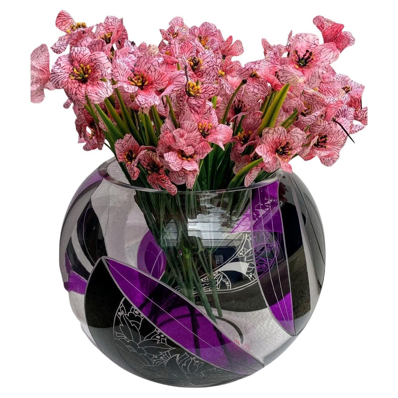 Tchèque Grand vase circulaire Art Déco, République tchèque, vers 1930 en vente
