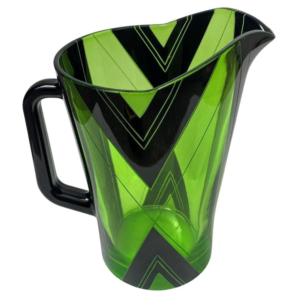 20th Century Art Deco Stunning Pitcher Set with 6 Matching Glasses, circa 1930 For Sale