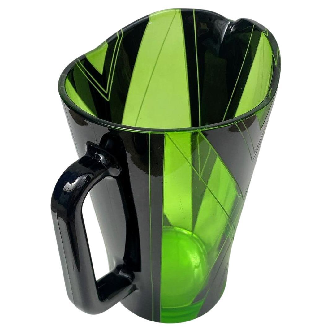Czech Art Deco Stunning Pitcher Set with 6 Matching Glasses, circa 1930 For Sale