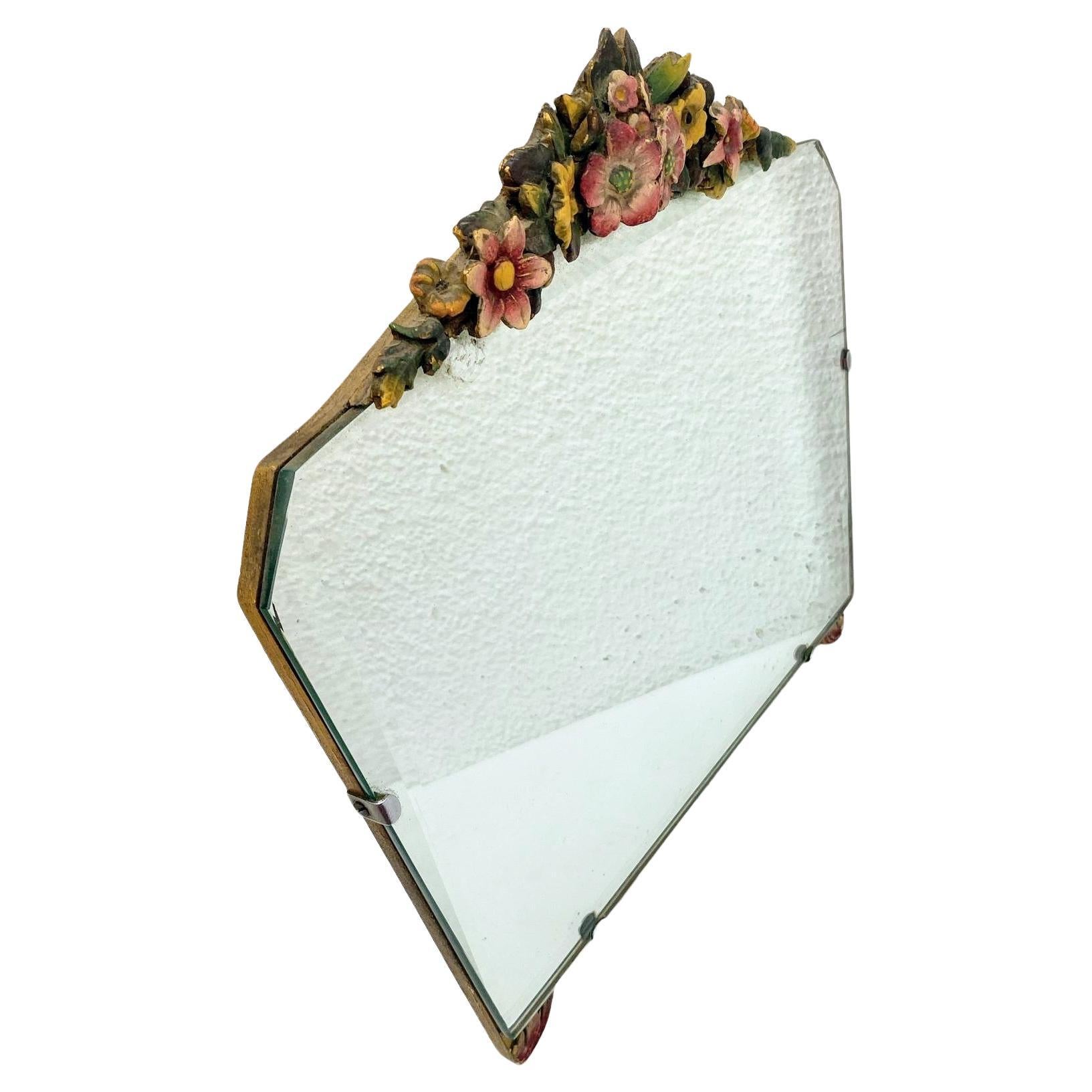 Pittura a freddo Art Deco Mirror originale e raro, inglese, 1930 ca. in vendita