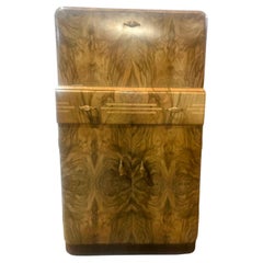 Used Art Deco Figured Walnut Dry Bar Cocktail Cabinet, English, c1930