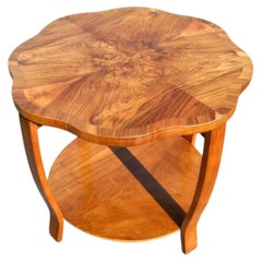 Gorgeous Art Deco Two Tier Figured Walnut Coffee Table, English, c1930