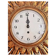 Impressive Art Deco Star Burst Wall Clock By Smiths , England, c1930