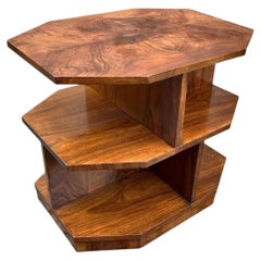 Art Deco High End Figured Walnut Sectional Book Table, English, c1930
