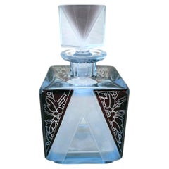 Bellissimo flacone da profumo blu in stile Art Déco di Karl Palda, 1930 circa