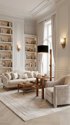 Élégant lampadaire Art déco en noyer avec table à deux niveaux, anglais, vers 1930