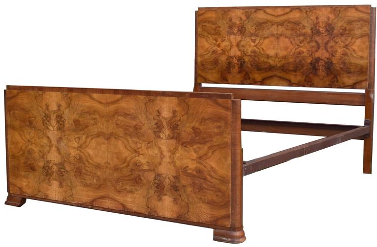 1930s Art Deco Walnut Double Bed at 1stDibs