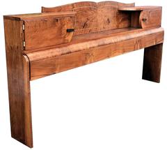 1930s Art Deco Walnut Bed with Integral Cabinets or Shelving