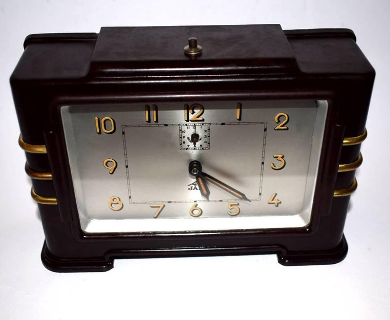 Original 1930s French Art Deco Bakelite Jaz Clock For Sale at 1stDibs