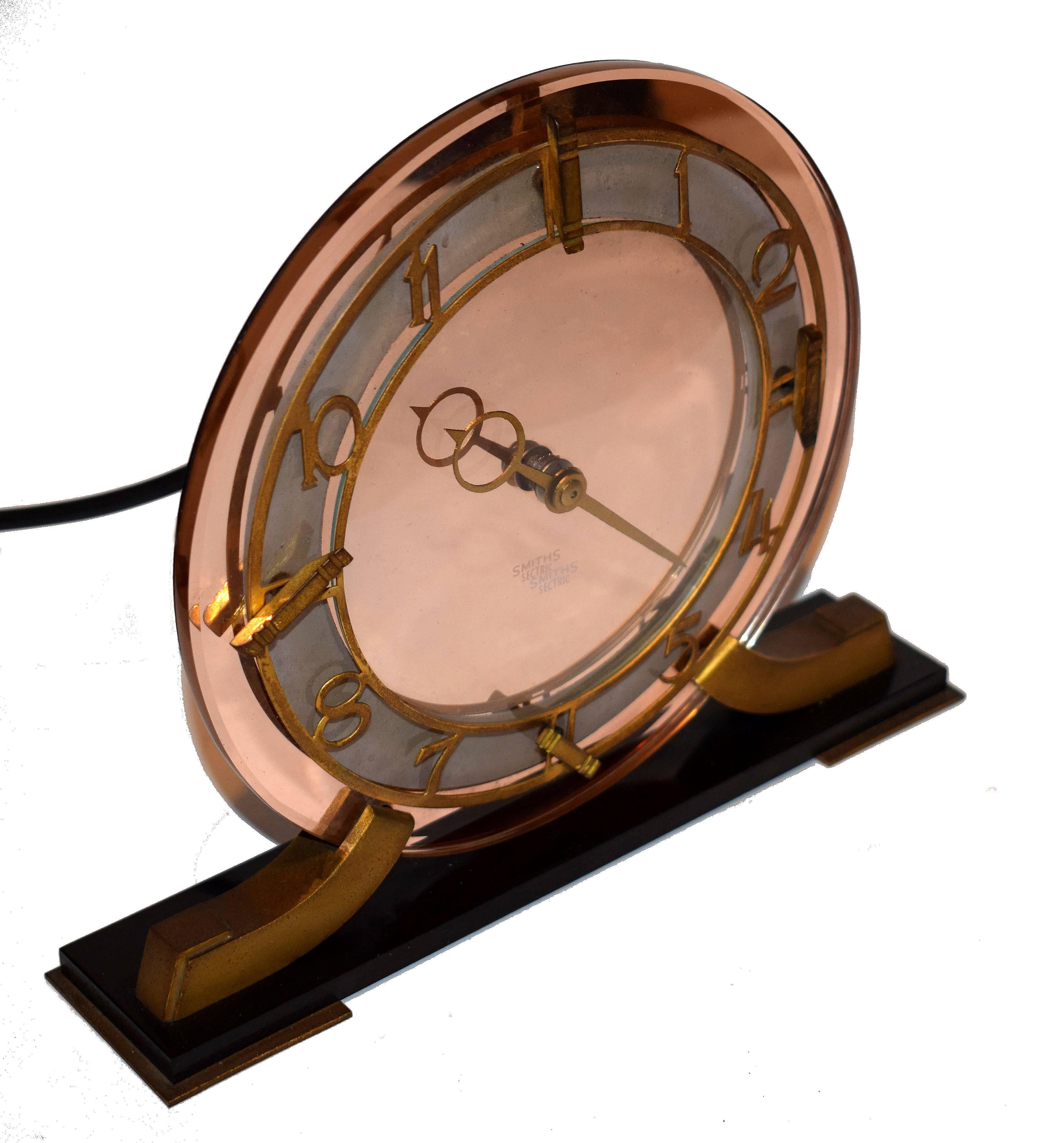 20th Century Art Deco Smiths English Mirrored Clock