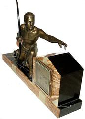 1930s Art Deco Large Figural Clock by Rochard