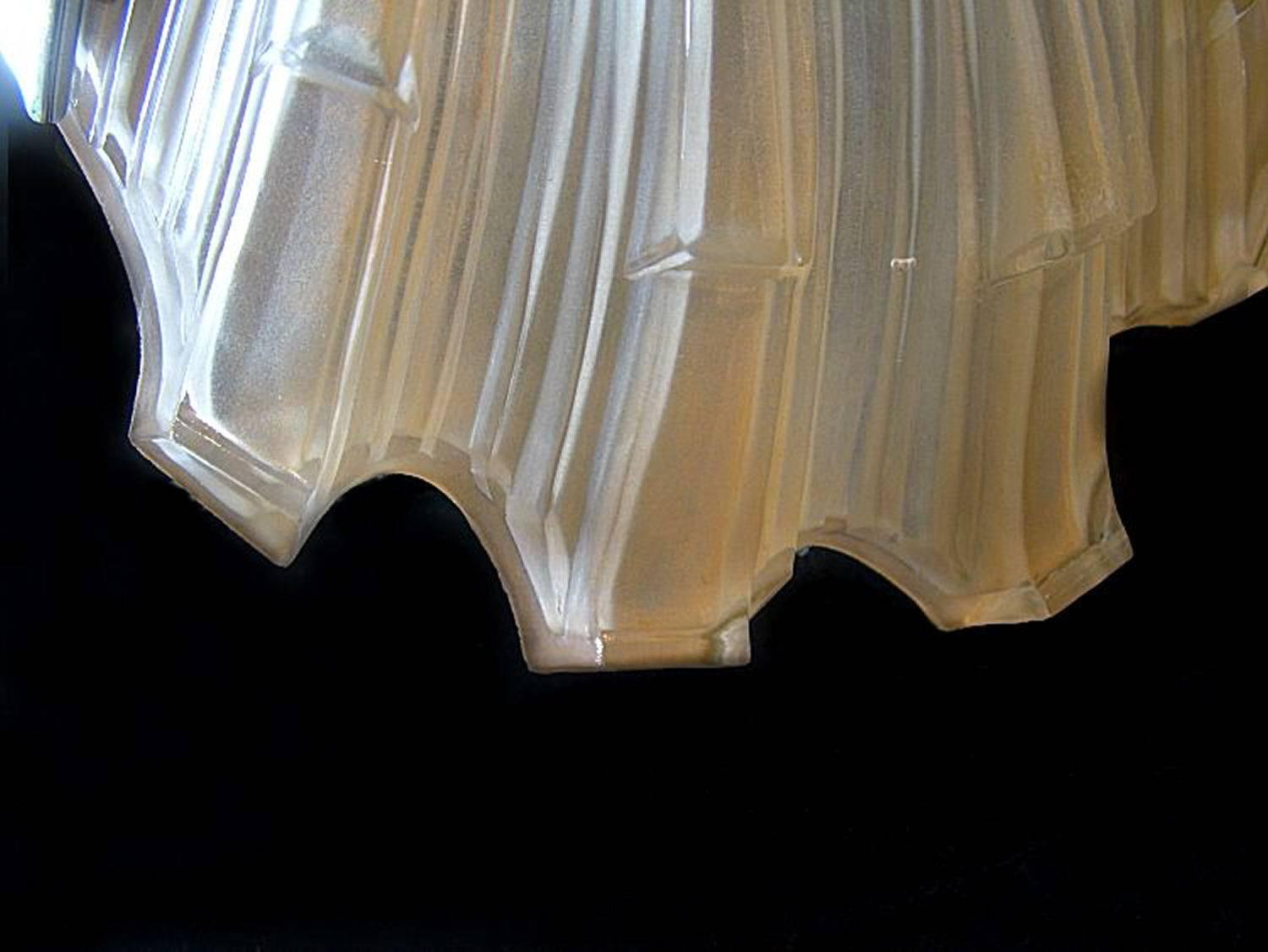 20th Century Art Deco Beige Opaque Shell Ceiling Light