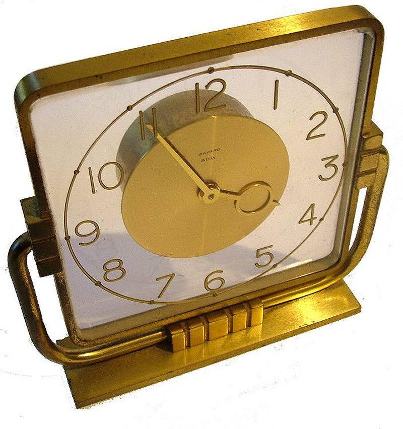 French 1930s, Art Deco Modernist Clock by Bayard